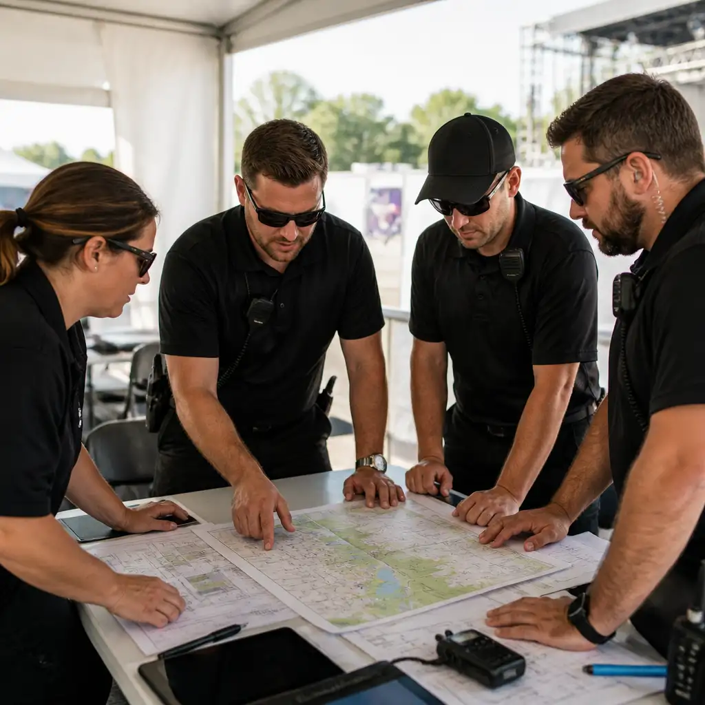 A securty team plans an outdoor event in Rhode Island