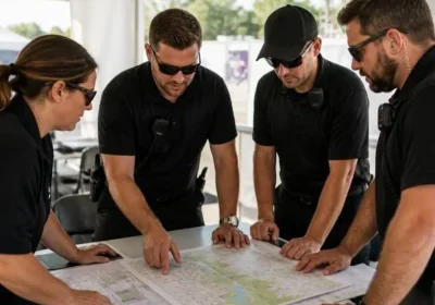 A securty team plans an outdoor event in Rhode Island